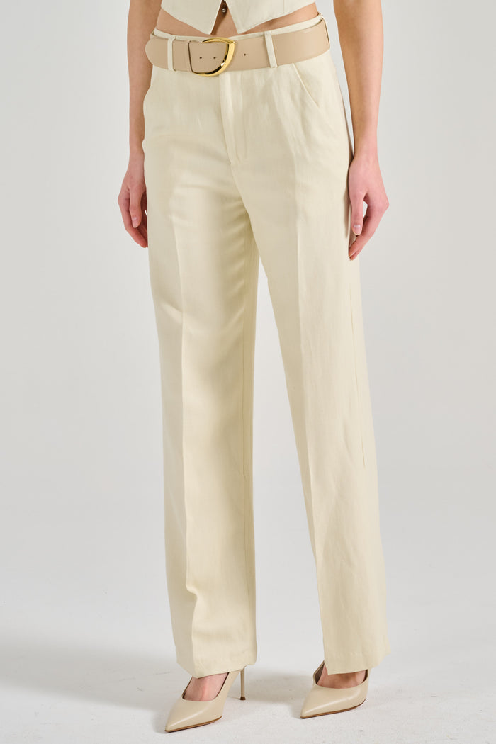 Dondup Pantalone Reina Bianco Donna-2