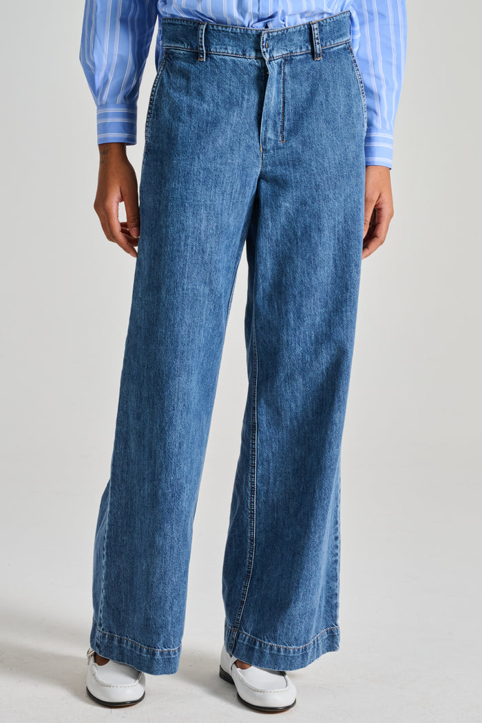  Max Mara S Pantalone Denim Blu Blu Donna - 3