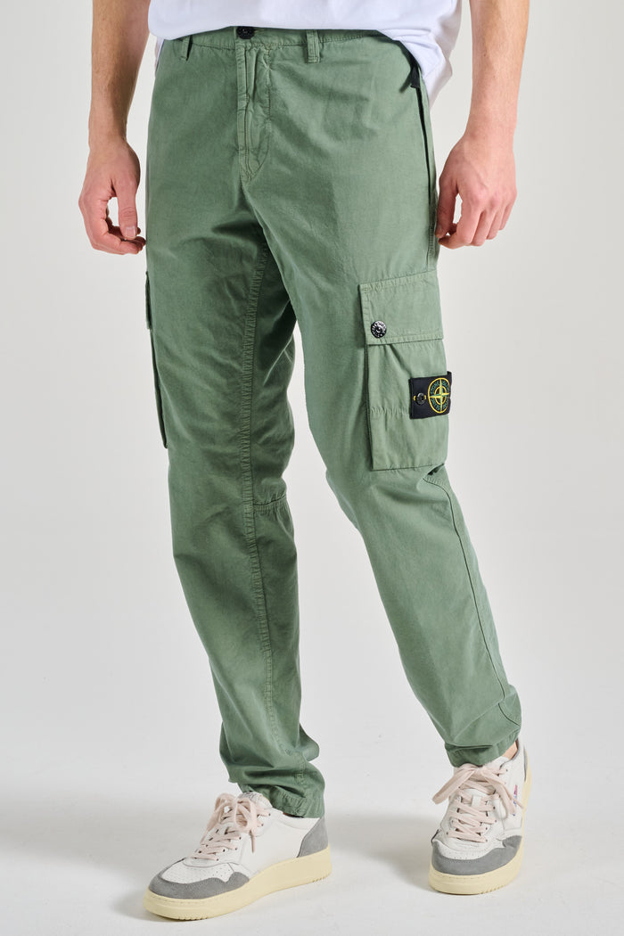 Stone Island Pantalone Verde Uomo-2