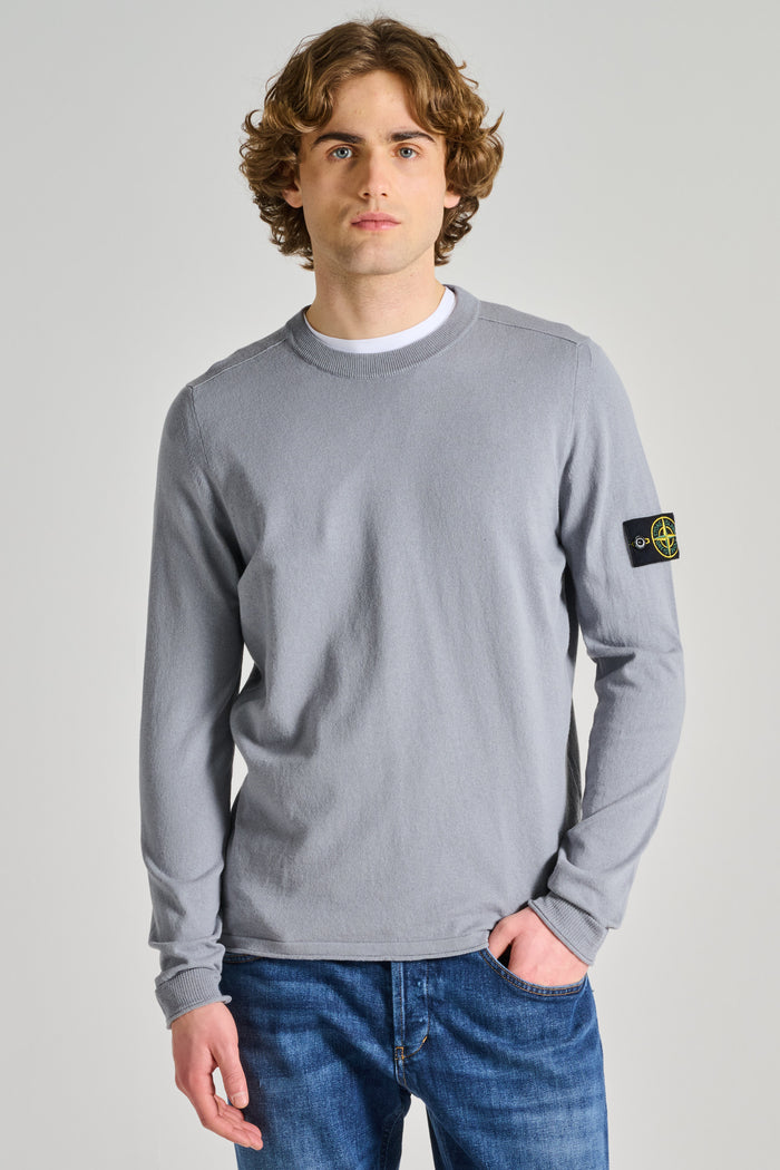 Stone Island Maglia Girocollo Cotone Blu