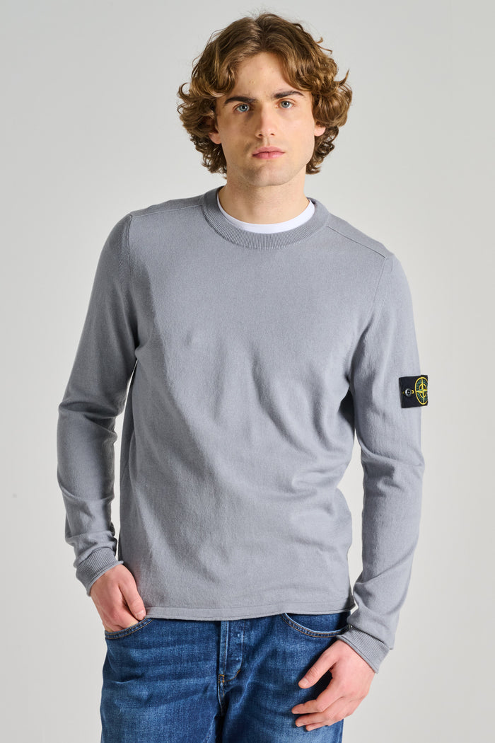 Stone Island Maglia Girocollo Cotone Blu-2
