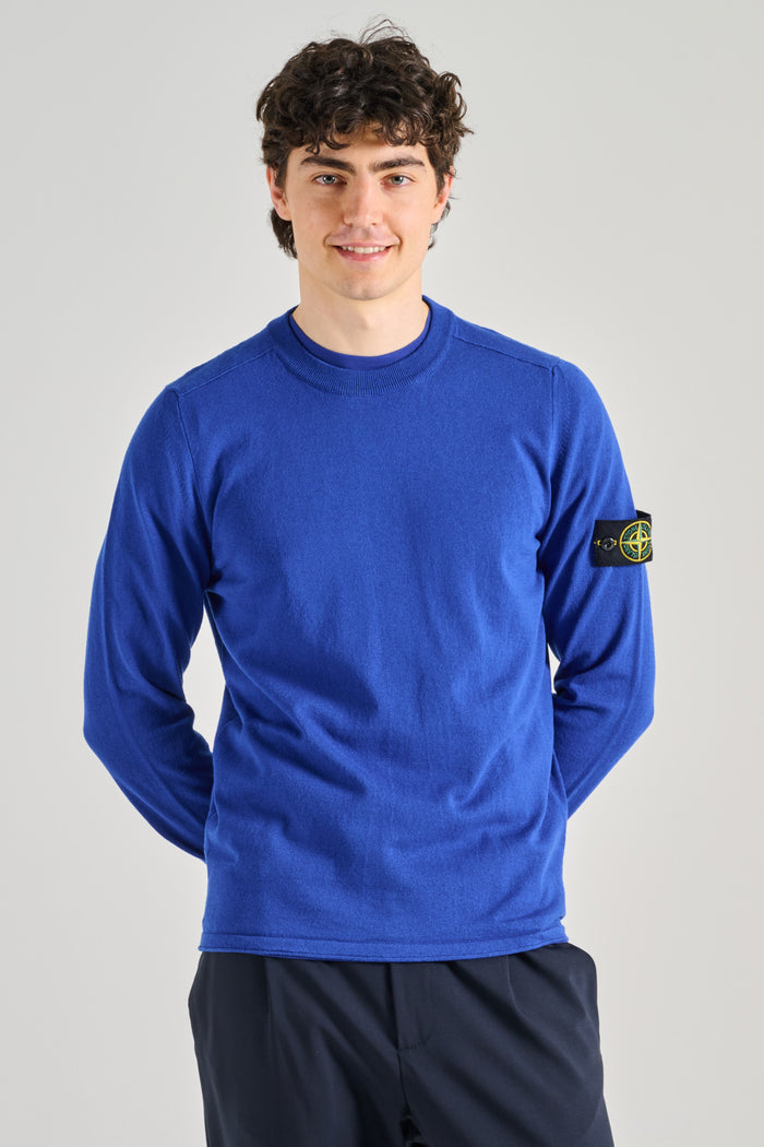 Stone Island Maglia Girocollo Blu Uomo