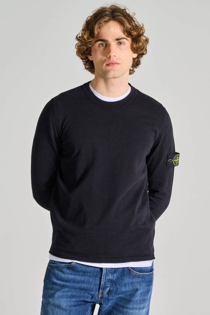 Stone Island Maglia Girocollo Blu Uomo-2