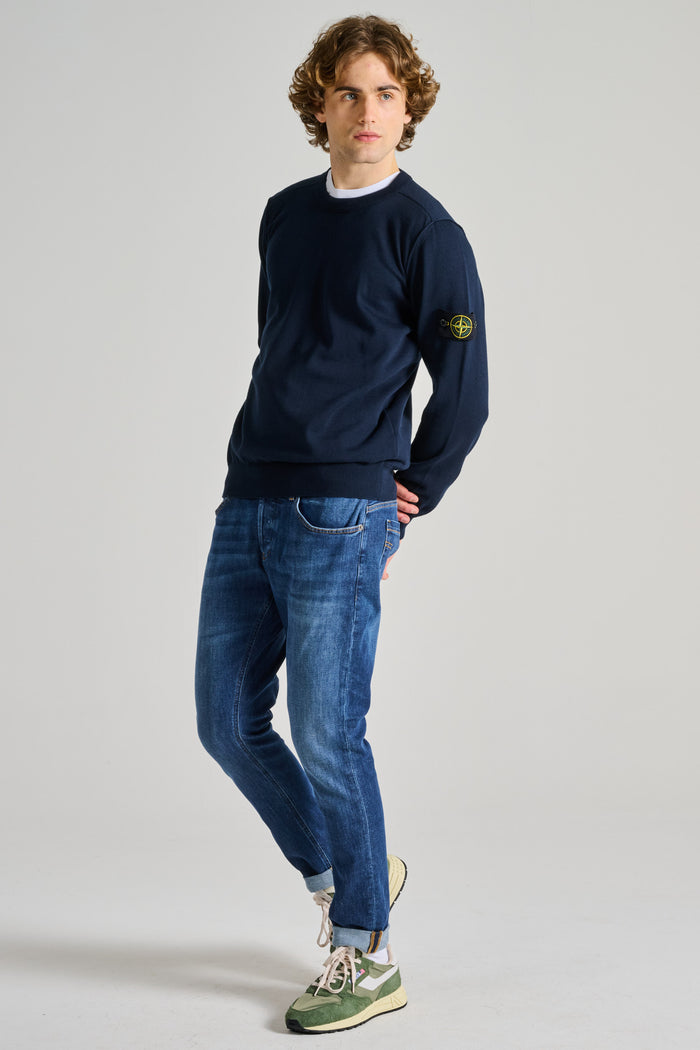  Stone Island Maglia Girocollo Blu Blu Uomo - 3