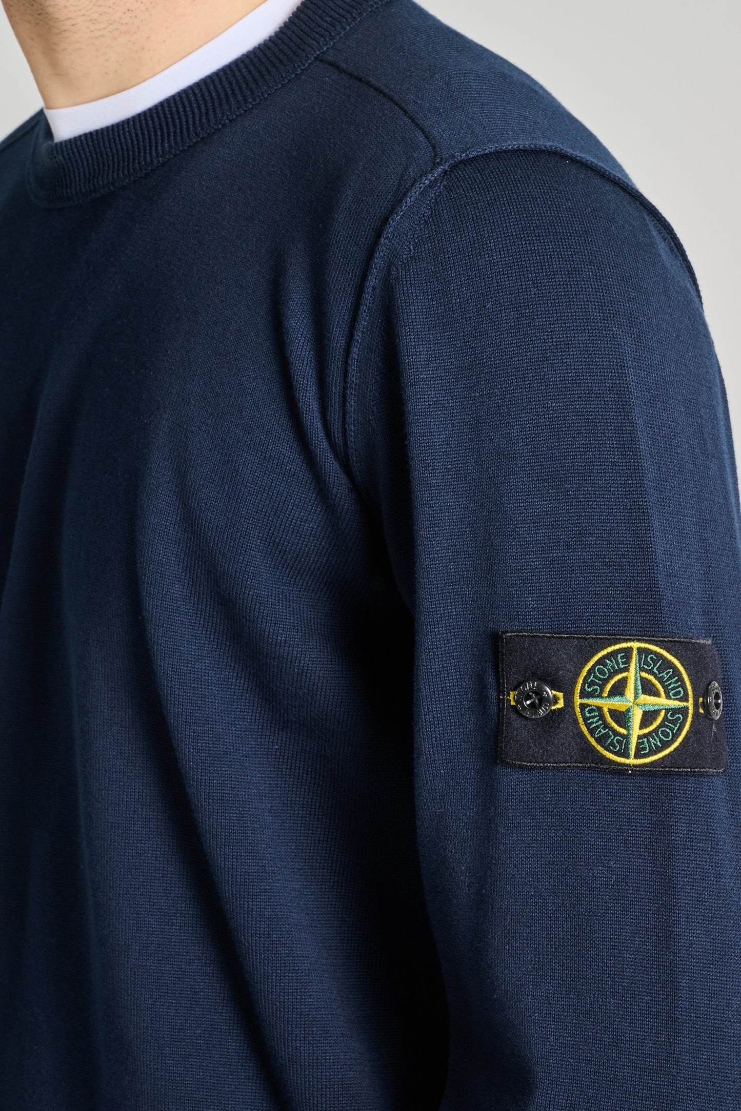  Stone Island Maglia Girocollo Cotone Blu Blu Uomo - 3