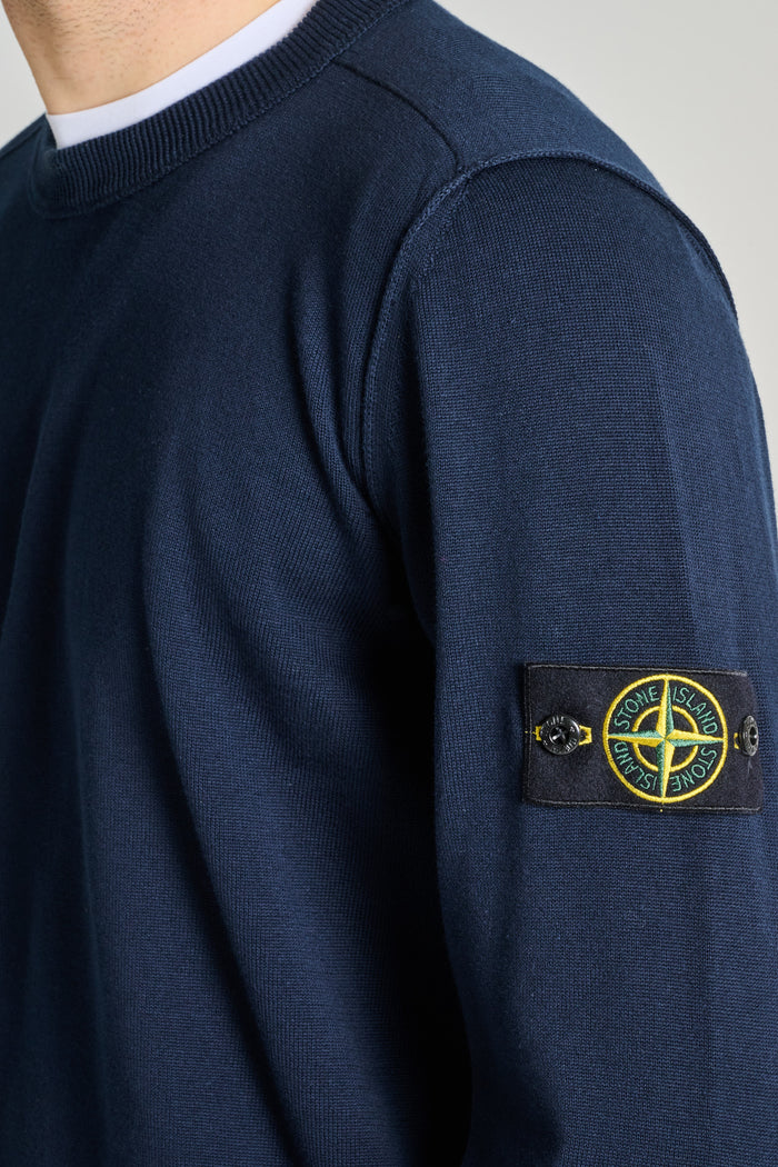  Stone Island Maglia Girocollo Cotone Blu Blu Uomo - 3