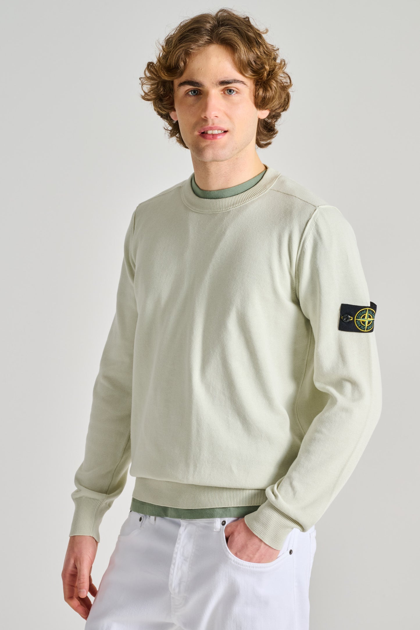  Stone Island Maglia Girocollo Beige Beige Uomo - 1