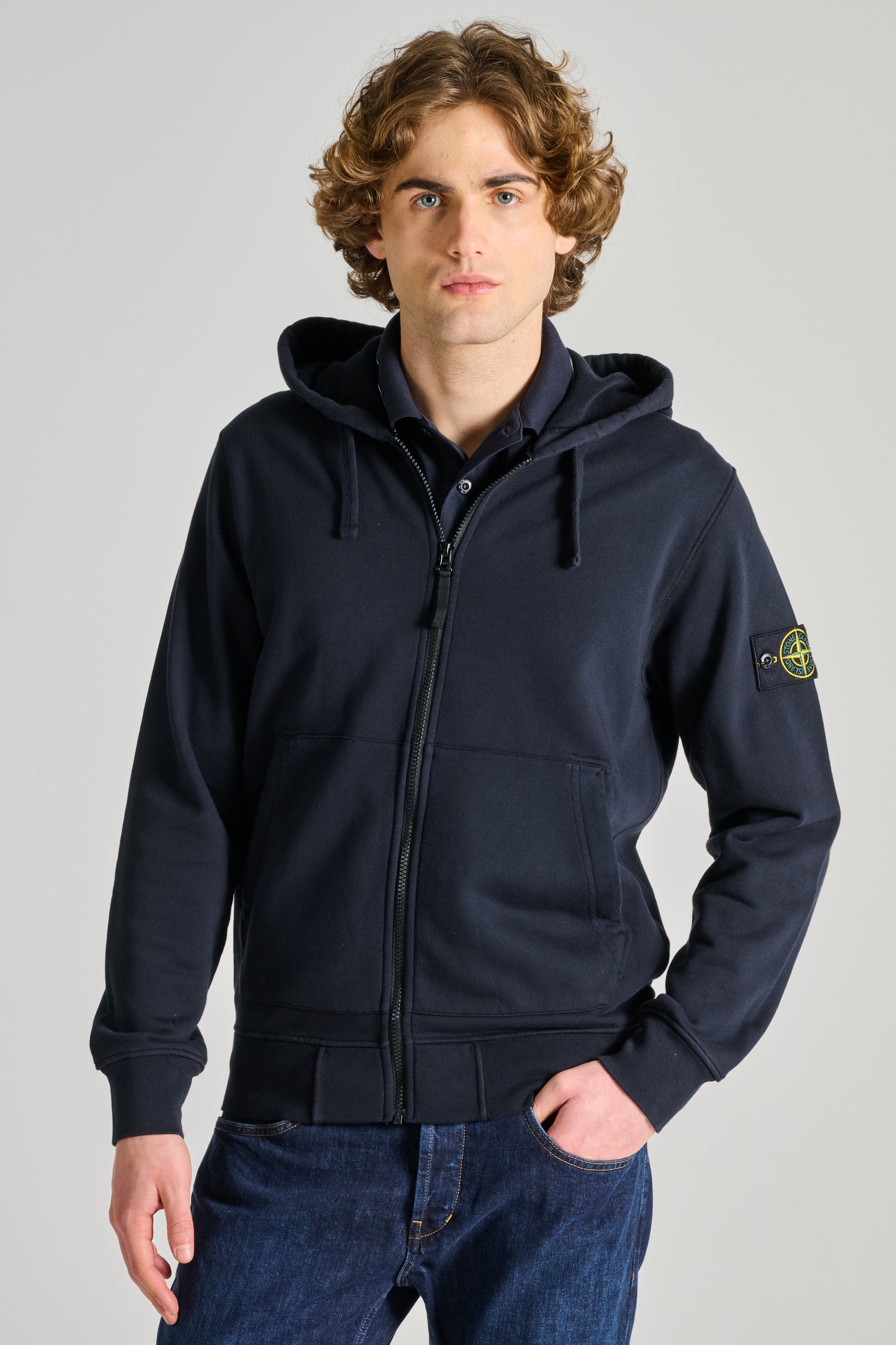  Stone Island Felpa Con Cappuccio Blu Blu Uomo - 1