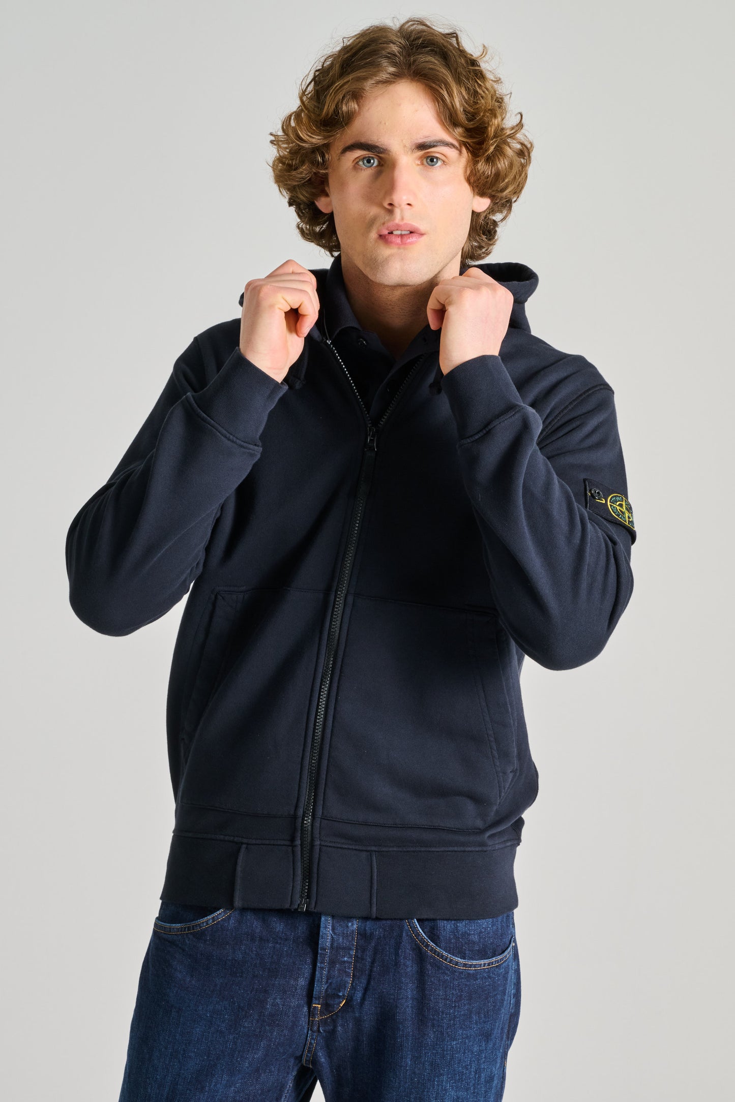  Stone Island Felpa Con Cappuccio Blu Blu Uomo - 2