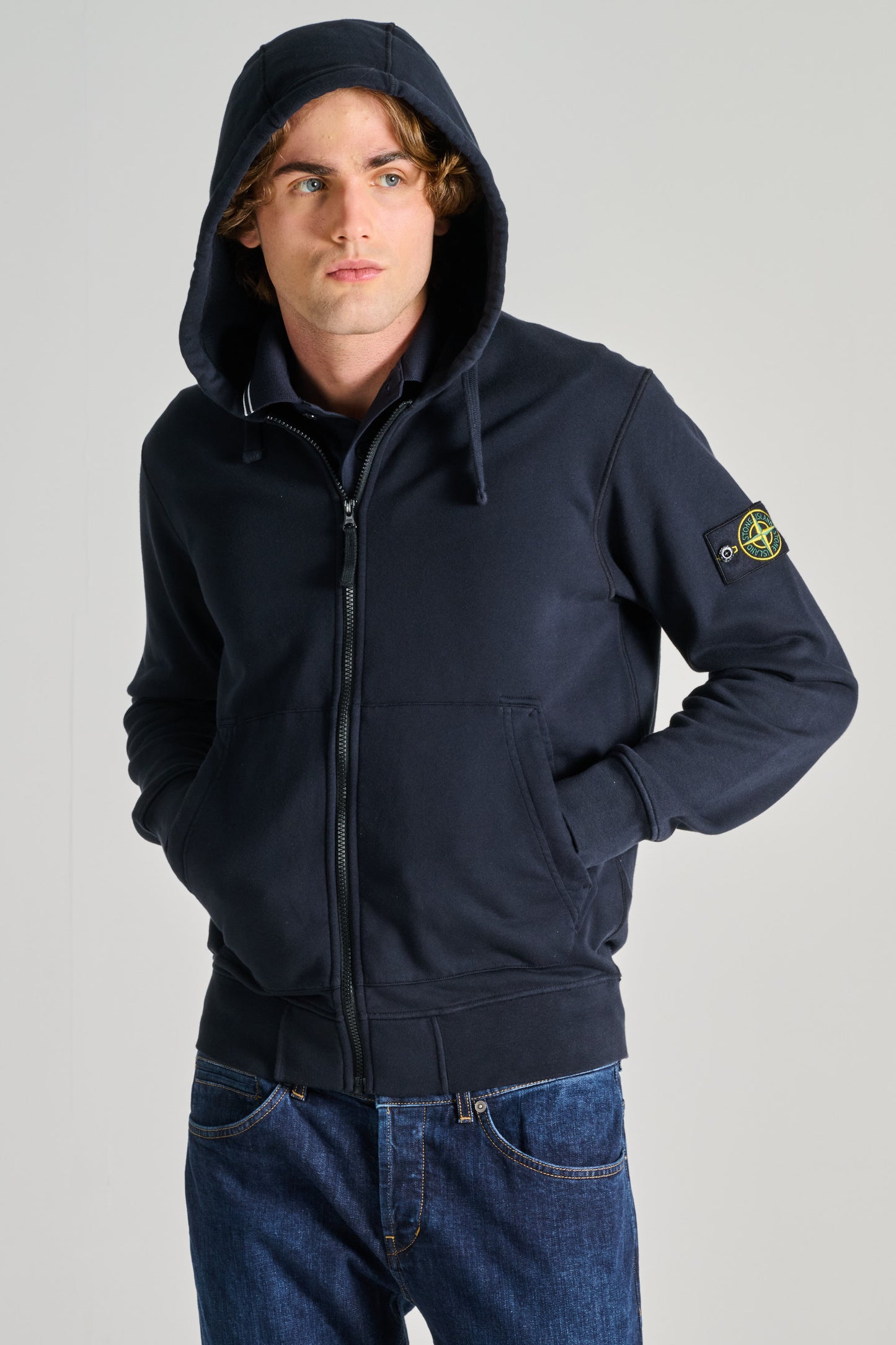  Stone Island Felpa Con Cappuccio Blu Blu Uomo - 3