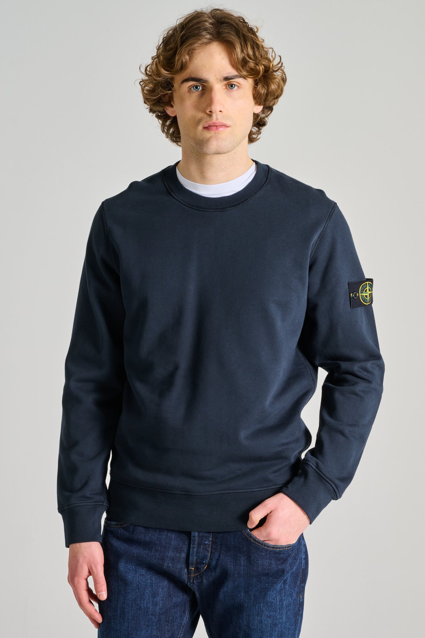  Stone Island Felpa Blu Blu Uomo - 1