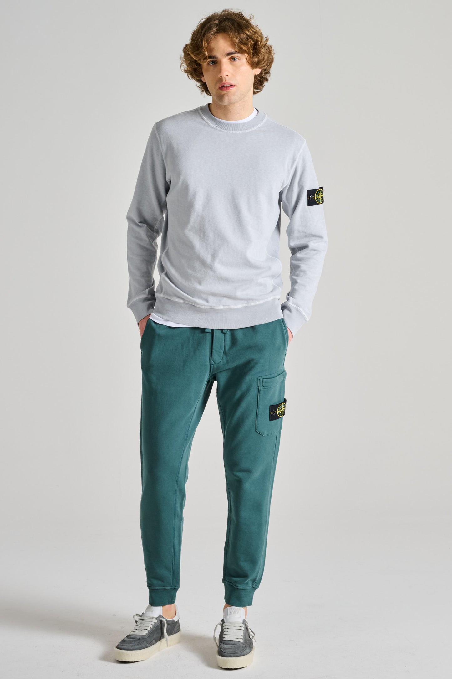  Stone Island Felpa Grigio Grigio Uomo - 3