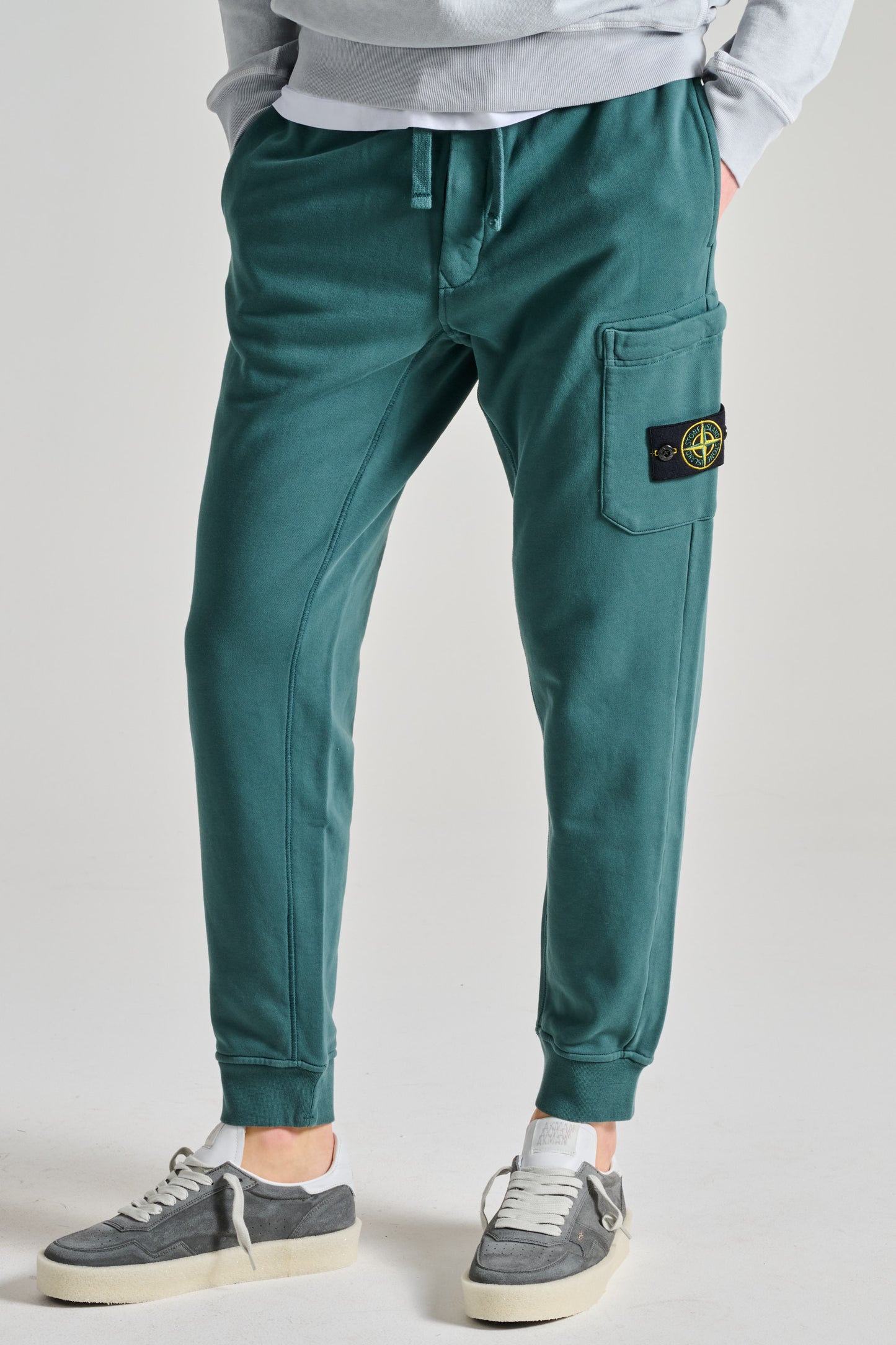  Stone Island Pantalone Felpa Verde Verde Uomo - 2