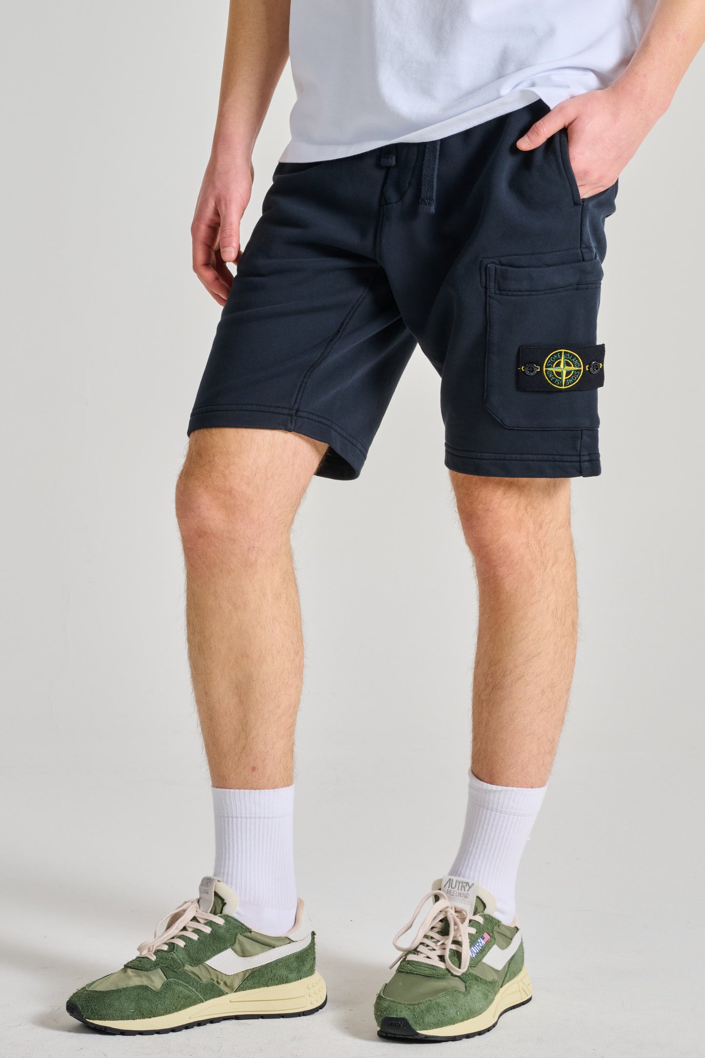  Stone Island Bermuda Felpa Blu Blu Uomo - 1