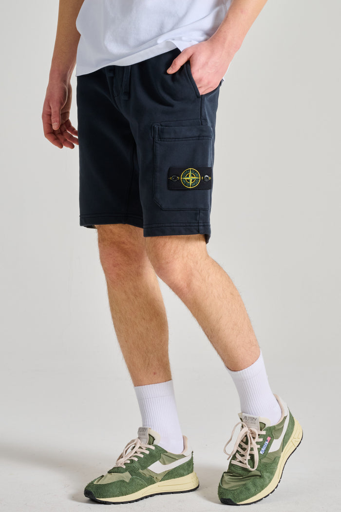 Stone Island Bermuda Felpa Blu Uomo-2