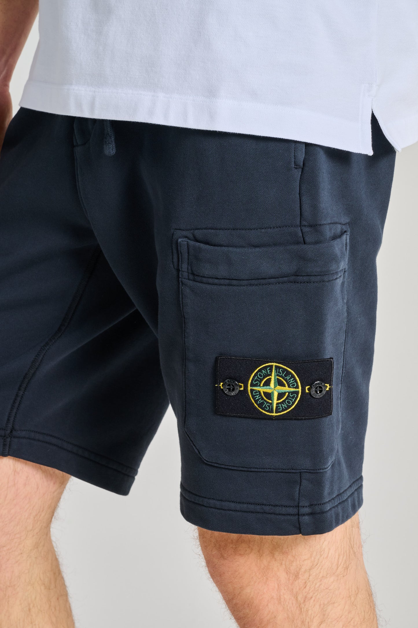  Stone Island Bermuda Felpa Blu Blu Uomo - 3