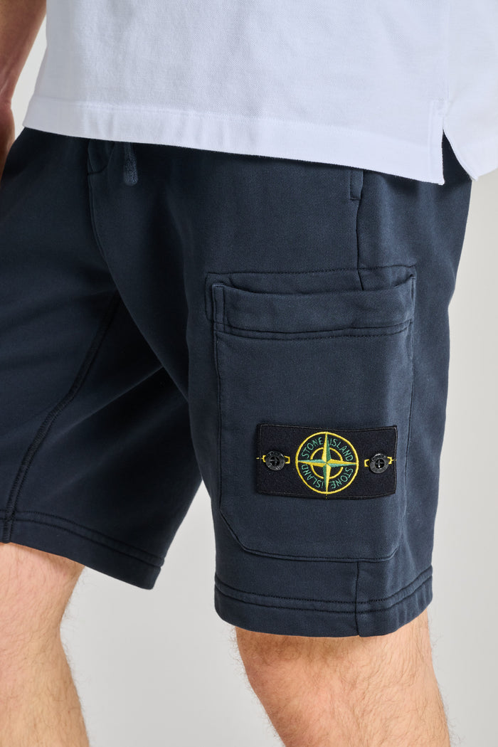  Stone Island Bermuda Felpa Blu Blu Uomo - 3