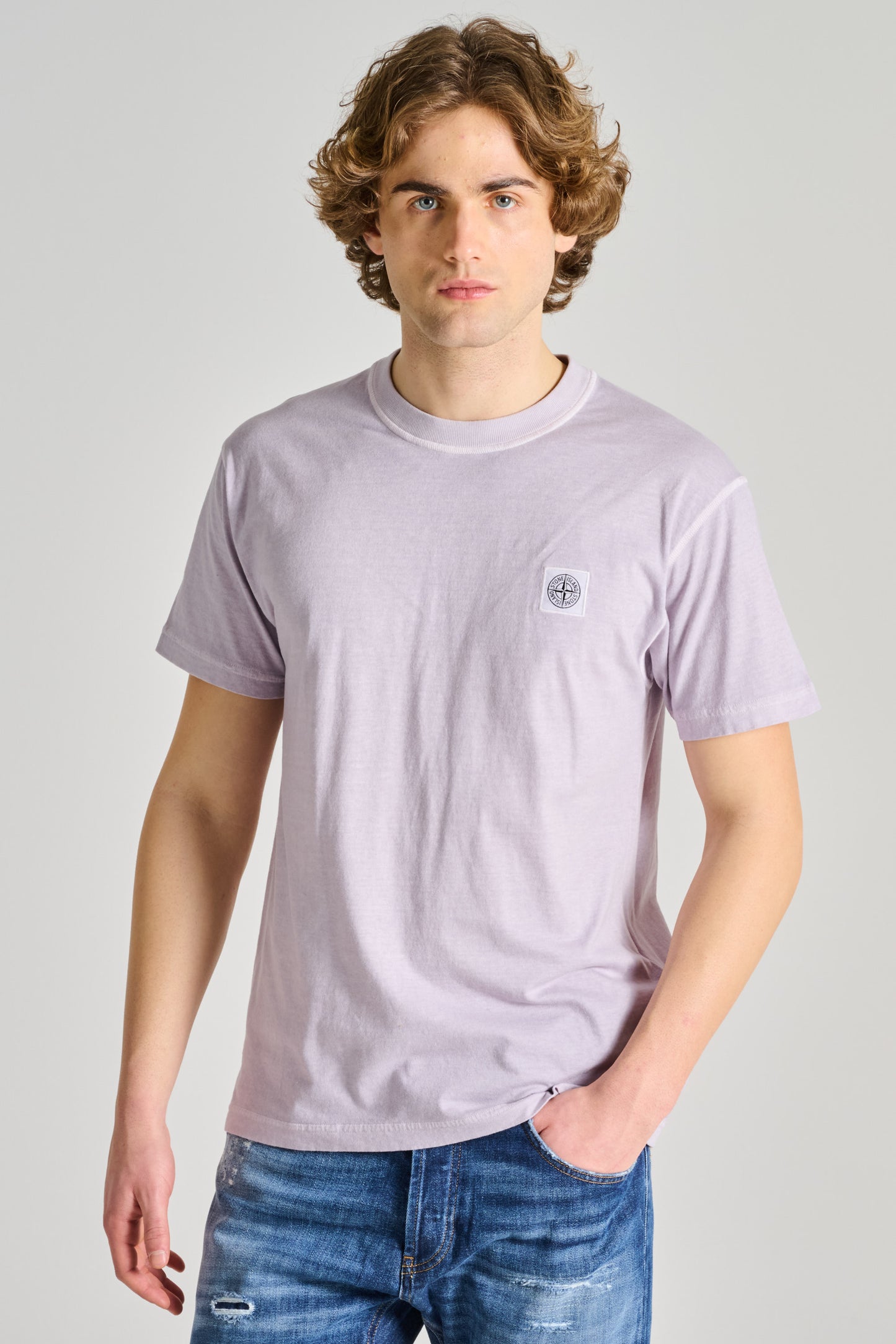  Stone Island T-shirt Viola Viola Uomo - 1