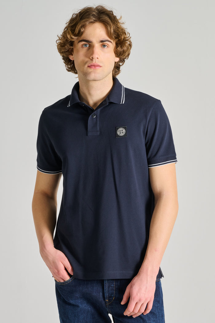 Stone Island Polo Blu Uomo-2