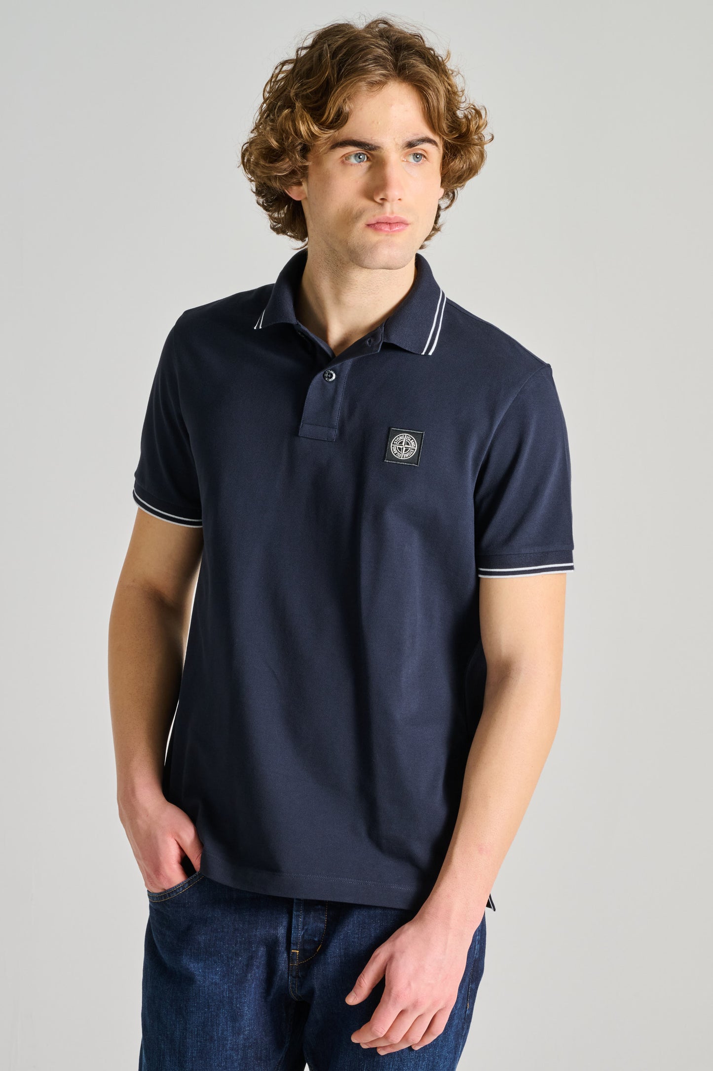  Stone Island Polo Blu Blu Uomo - 3