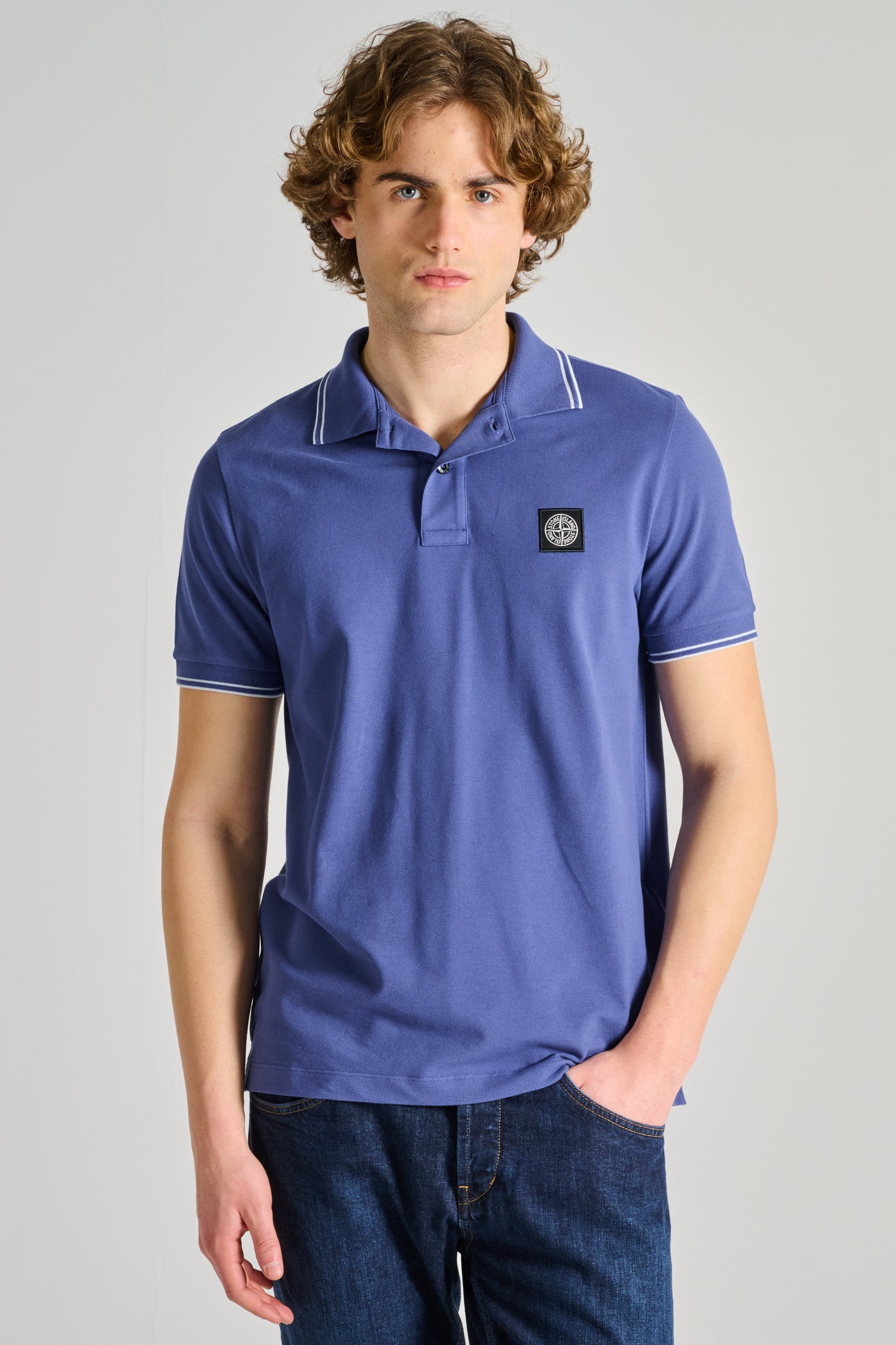  Stone Island Polo Blu Blu Uomo - 1