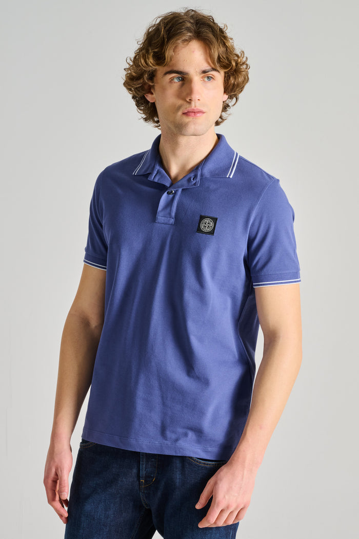 Stone Island Polo Blu Uomo-2