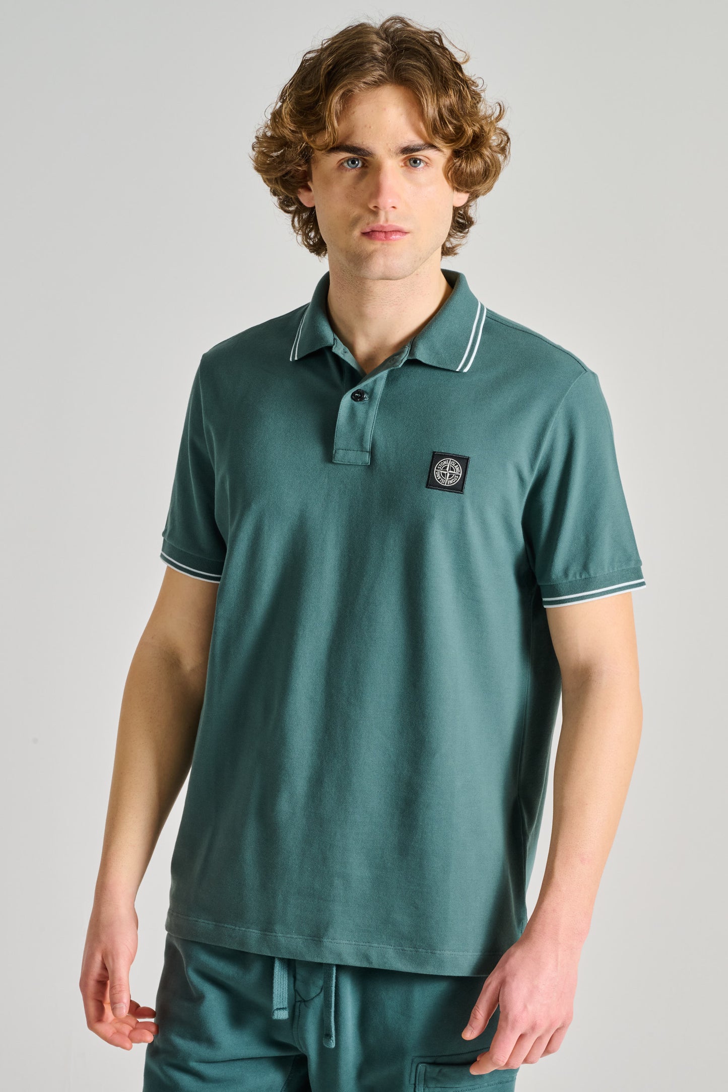  Stone Island Polo Verde Verde Uomo - 1