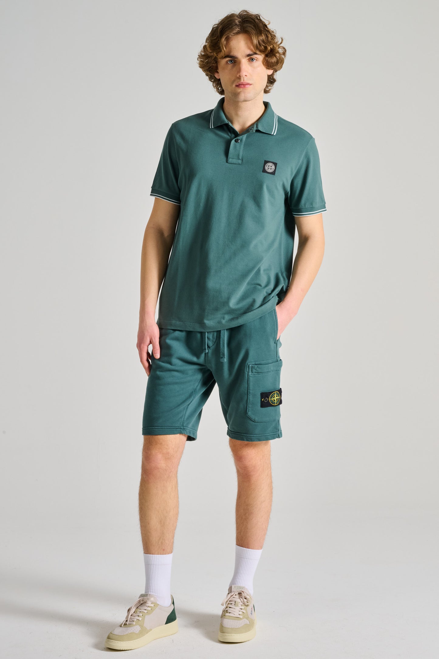  Stone Island Polo Verde Verde Uomo - 3