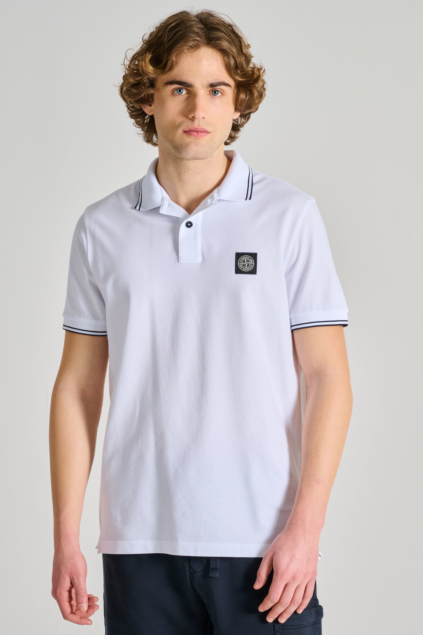  Stone Island Polo Bianco Bianco Uomo - 1