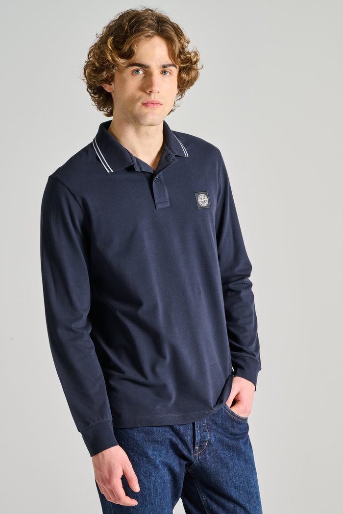 Stone Island Polo Blu Uomo-2