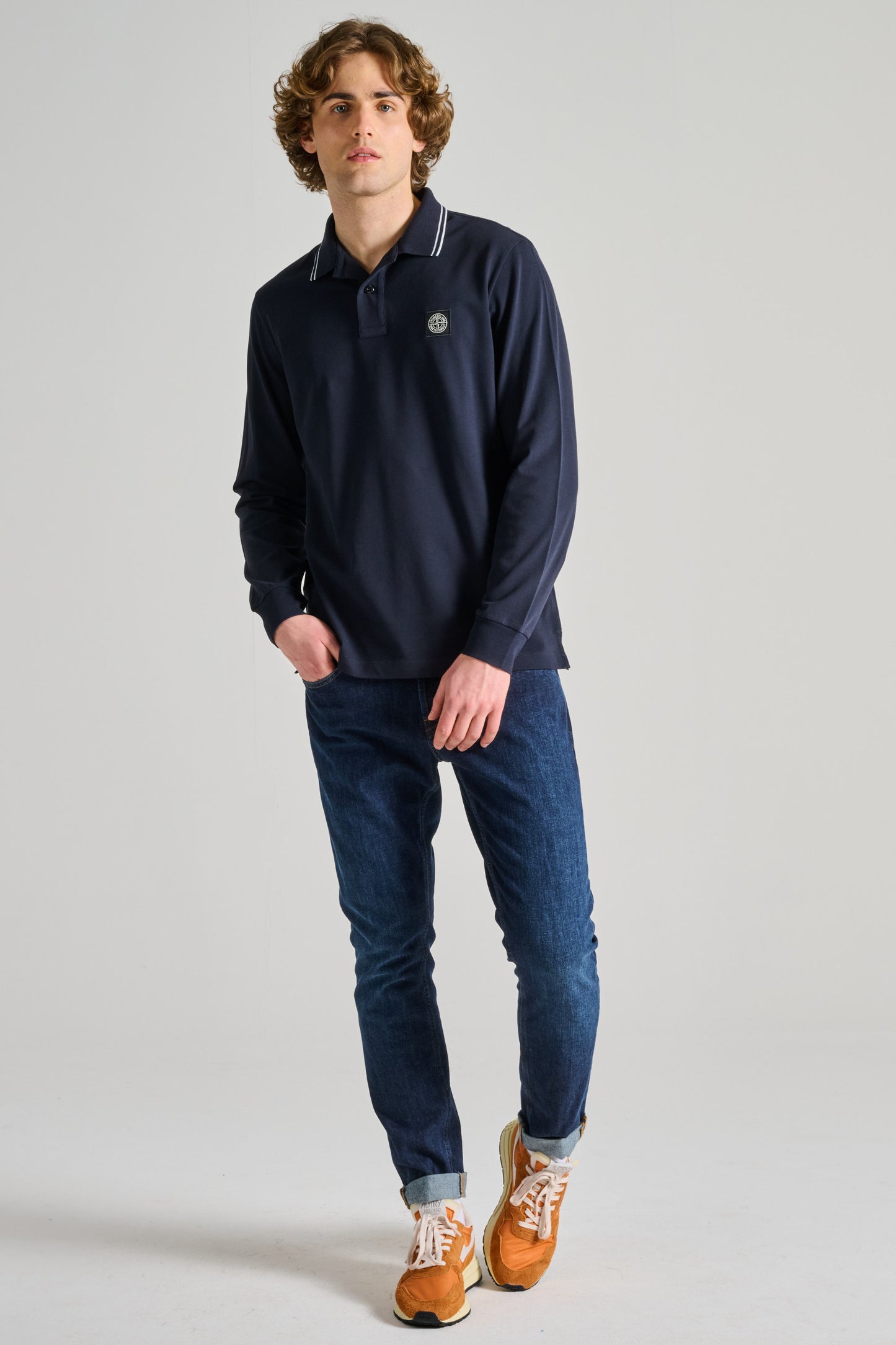  Stone Island Polo Blu Blu Uomo - 4