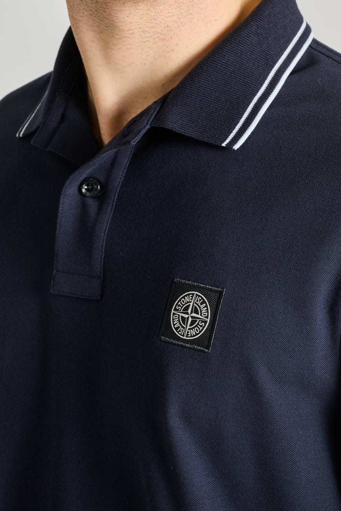  Stone Island Polo Blu Blu Uomo - 6