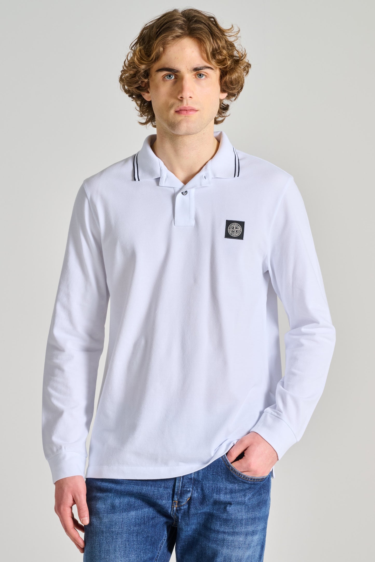  Stone Island Polo Bianco Bianco Uomo - 1