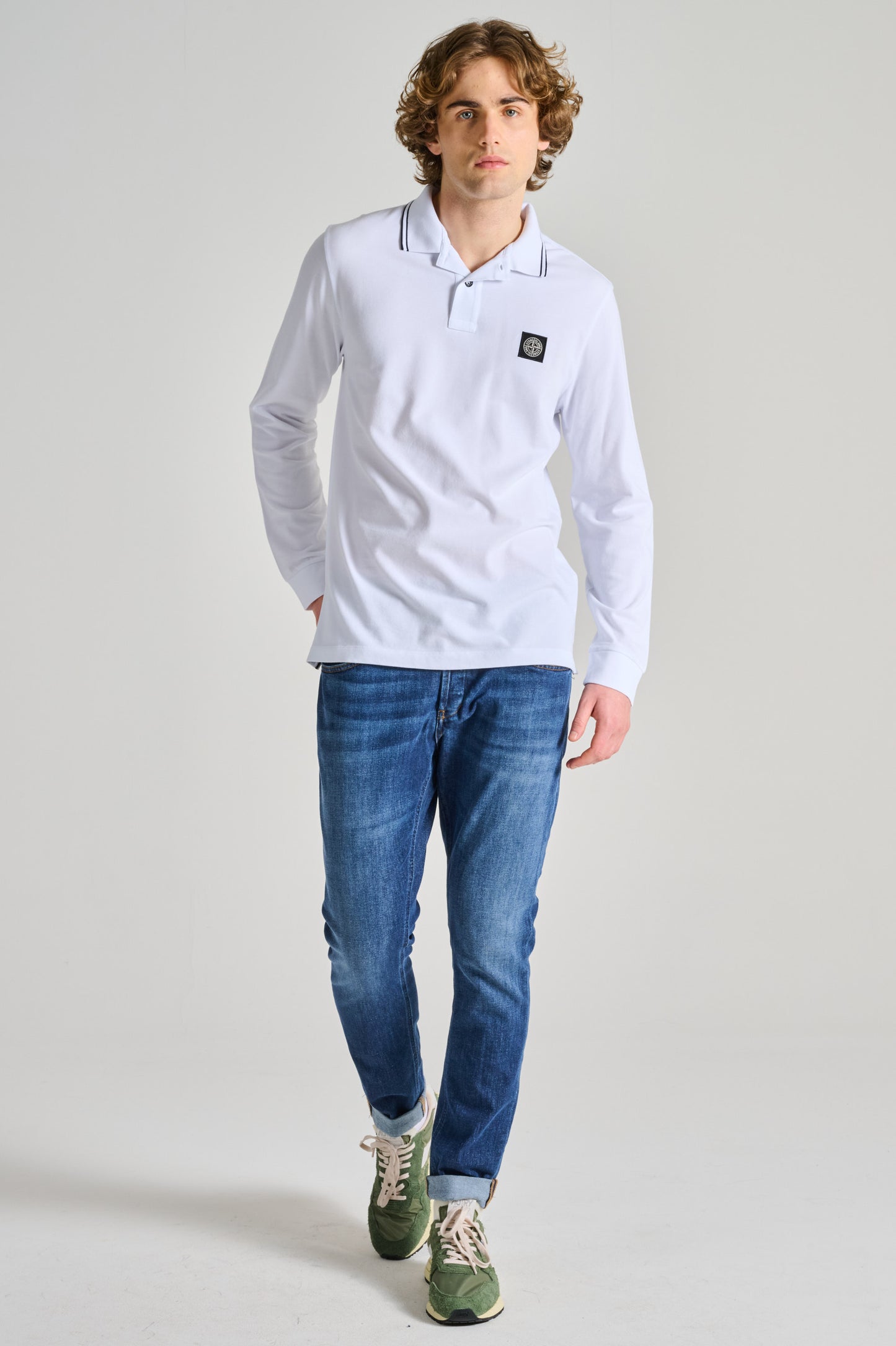  Stone Island Polo Bianco Bianco Uomo - 5