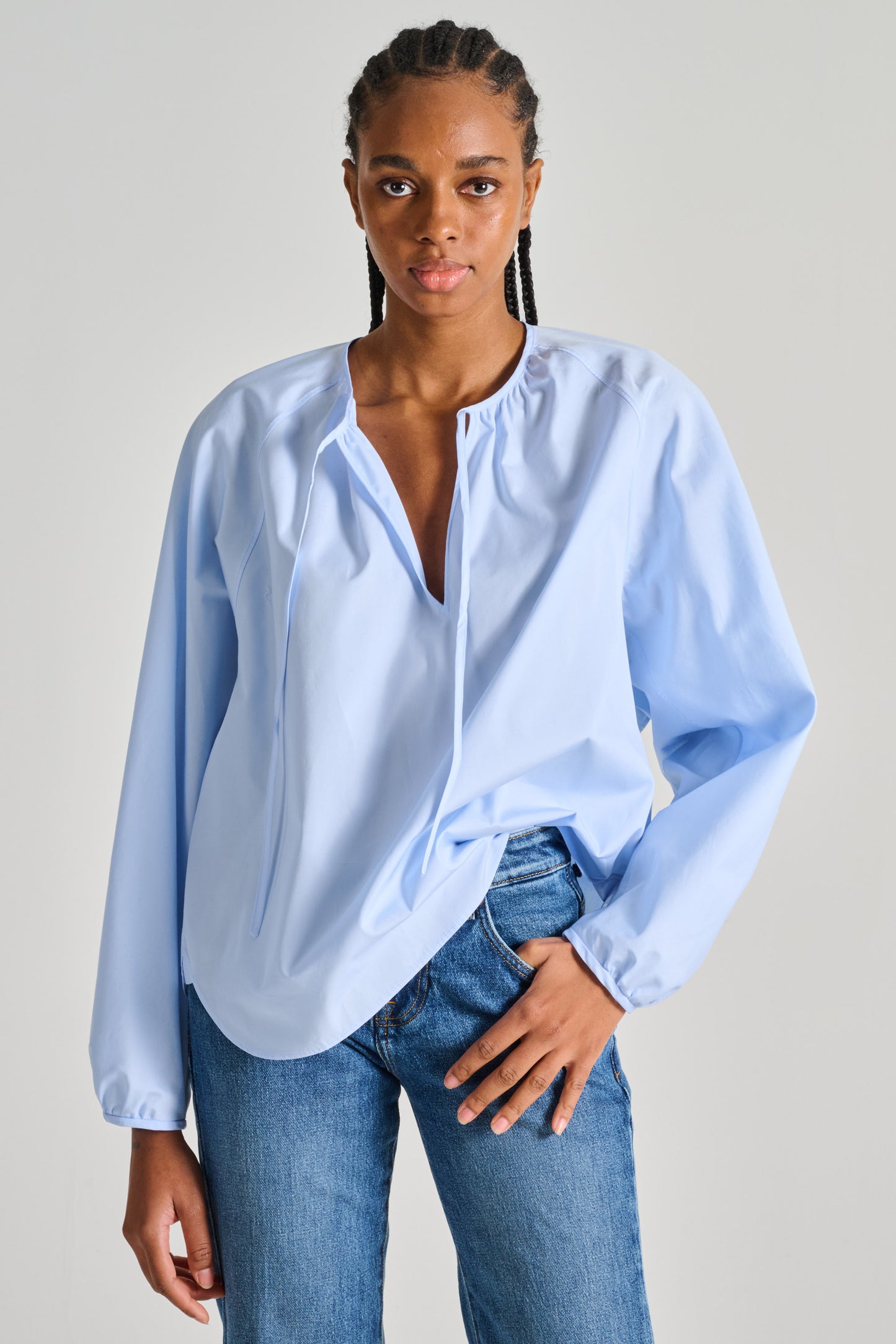  Aspesi Shirt 100% Cotton Light Blue Azzurro Donna - 1