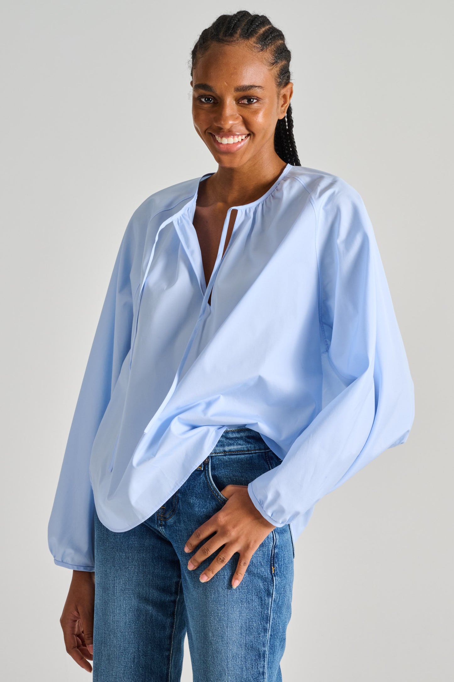  Aspesi Shirt 100% Cotton Light Blue Azzurro Donna - 2