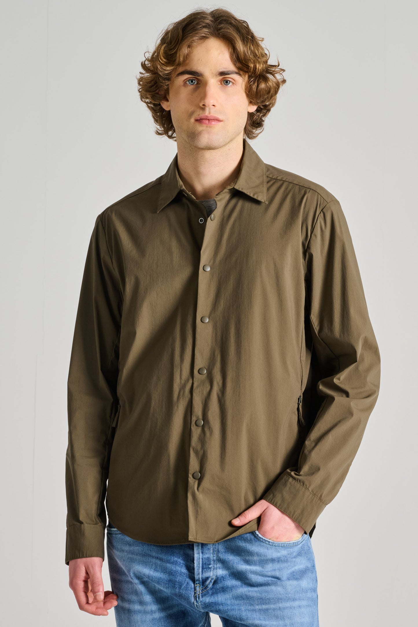  Aspesi Arch Cotton Shirt Green Verde Uomo - 1