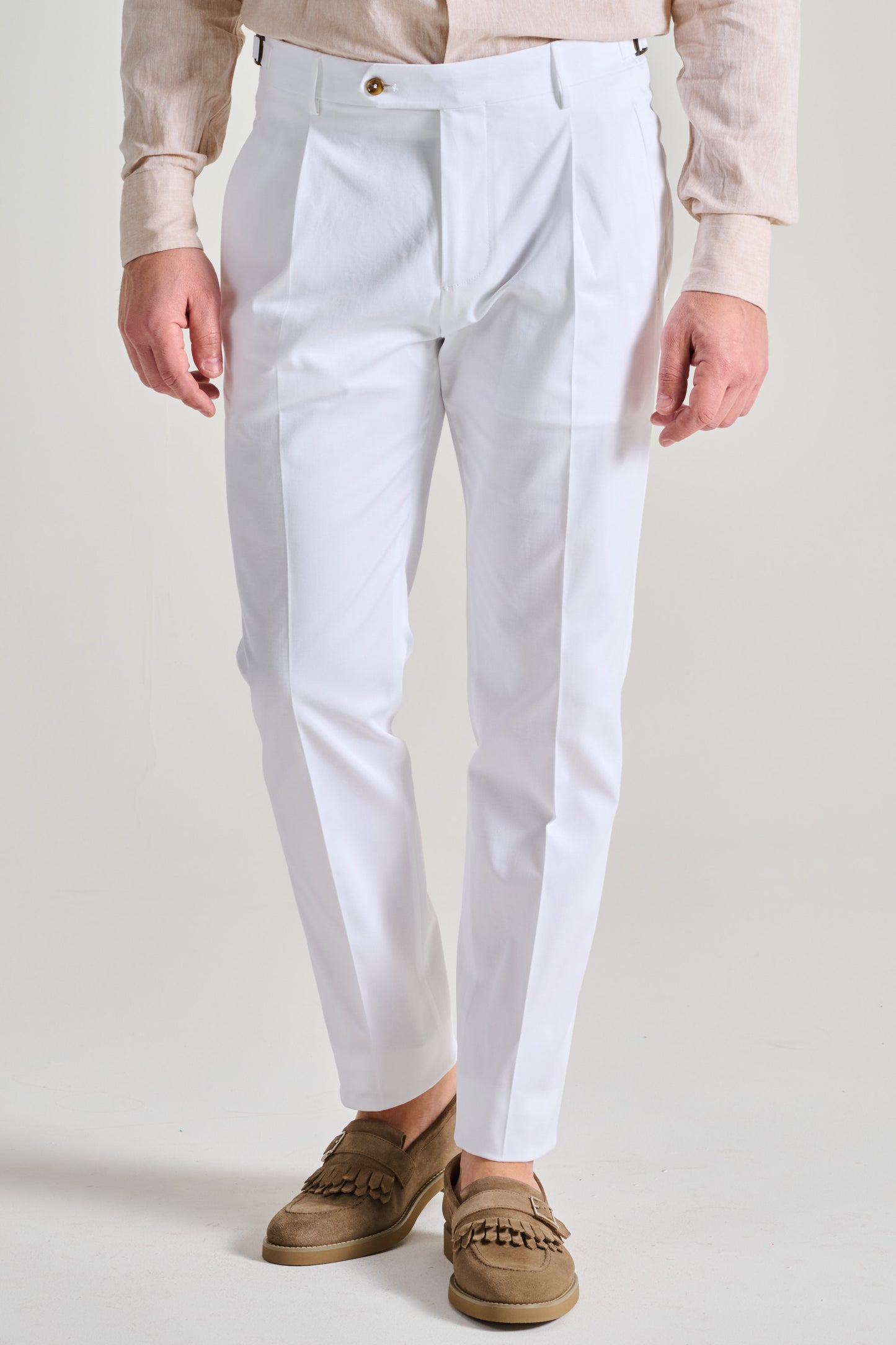  Berwich White Trousers Bianco Uomo - 1