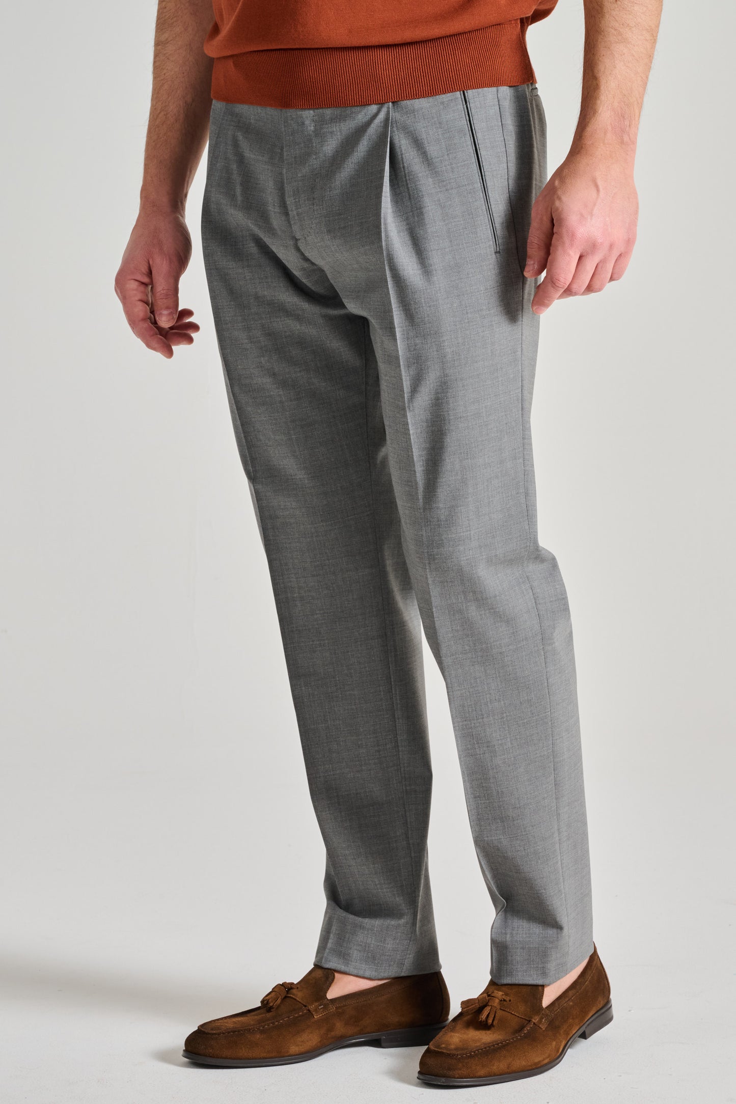  Berwich Trousers Grey Grigio Uomo - 2