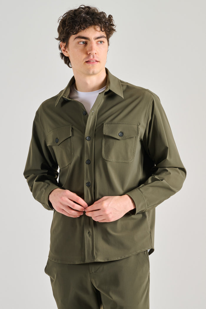 Cruna Overshirt Verde Uomo-2