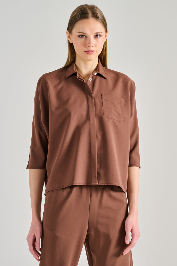 Cruna Camicia Marrone Donna-2