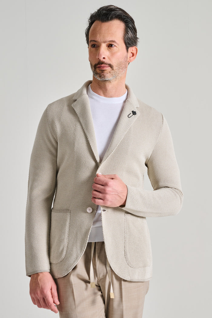 Lardini Giacca Maglia Beige Uomo