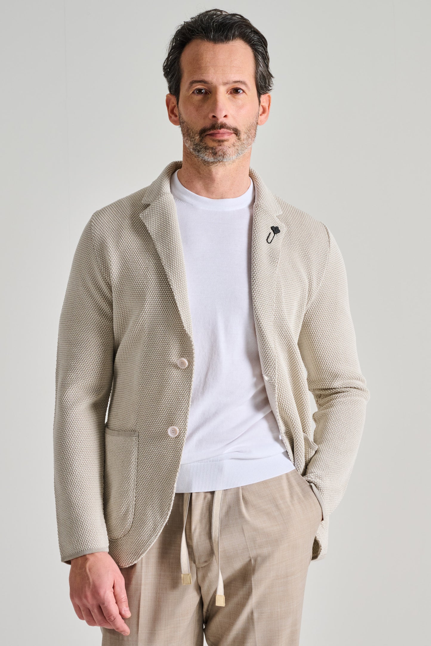  Lardini Giacca Maglia Beige Beige Uomo - 2