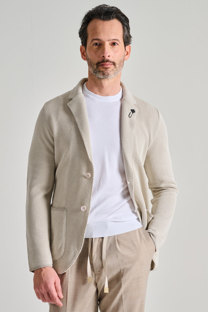 Lardini Giacca Maglia Beige Uomo-2