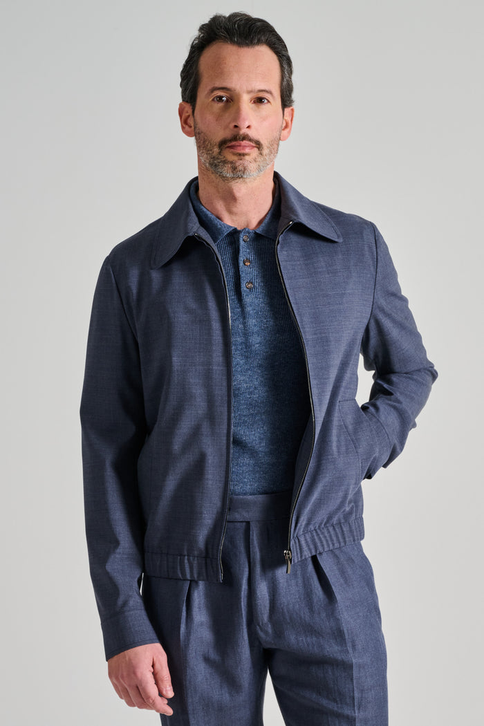 Incotex Bomber Blu Uomo-2