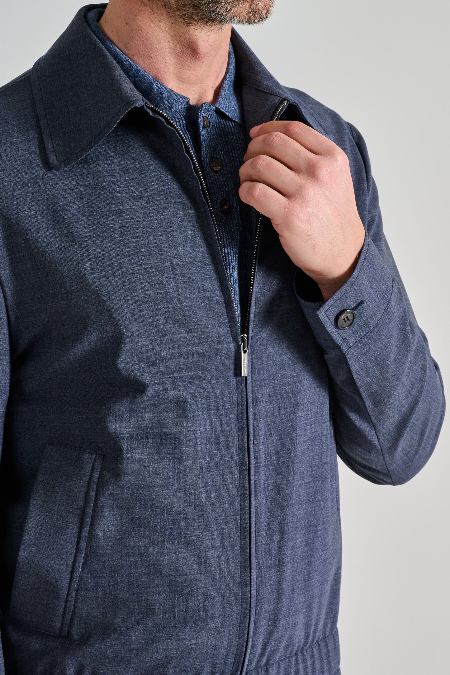  Incotex Bomber Blu Blu Uomo - 5