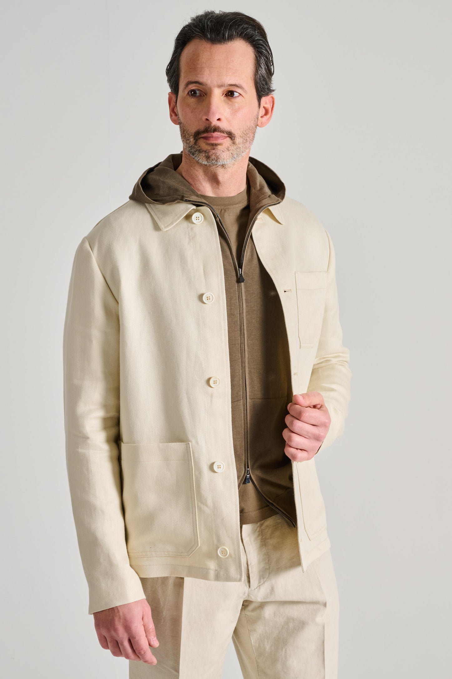  Incotex Overshirt Beige Beige Uomo - 1