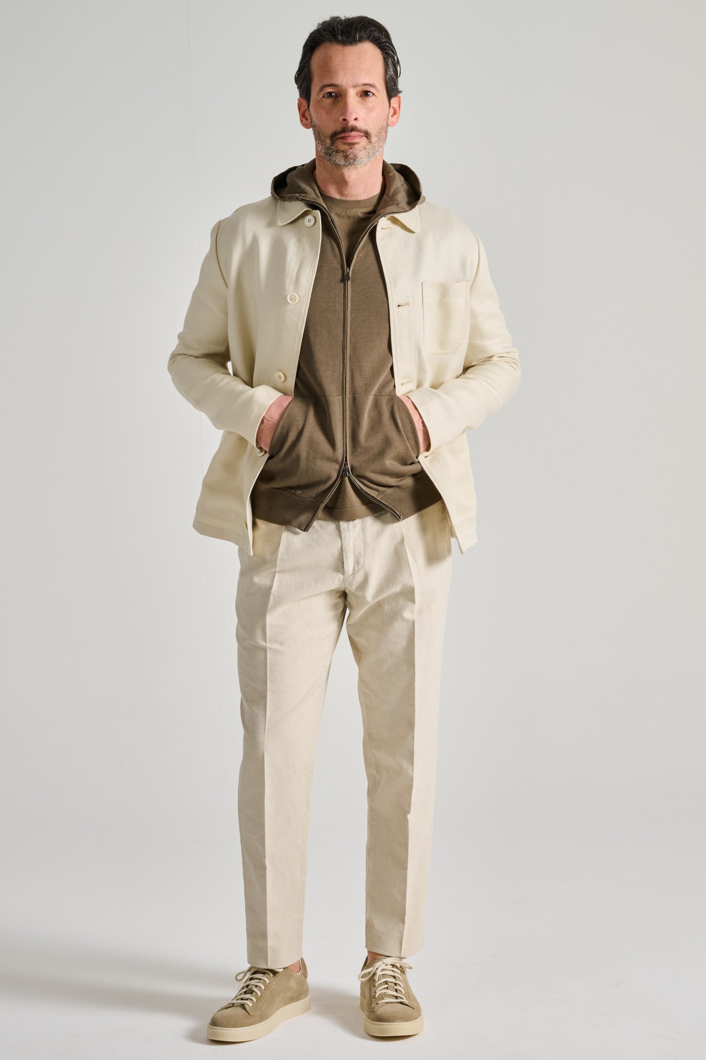  Incotex Overshirt Beige Beige Uomo - 2