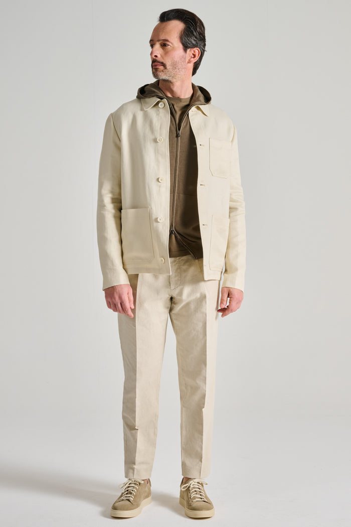  Incotex Overshirt Beige Beige Uomo - 3