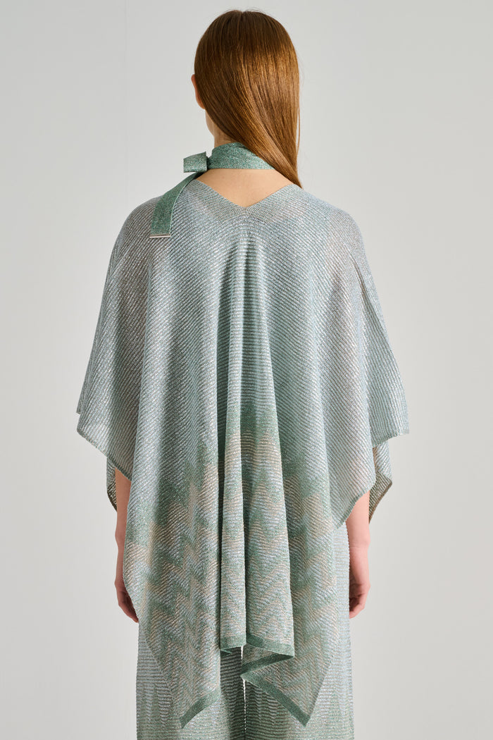  D.exterior Poncho Ombre Green Belt Verde Donna - 4